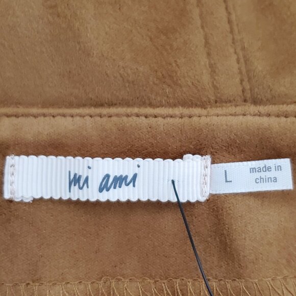 Francesca's Mi Ami Brown Soft Brushed Feel Faux Suede Skirt #WS10165 NEW Size L - Picture 7 of 12